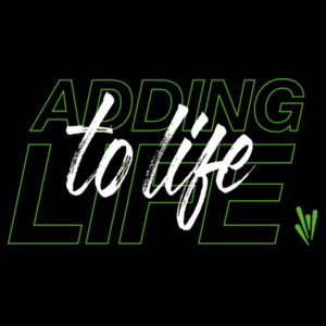 Adding Life To Life - Mens White on Green Print Design