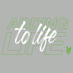 Adding Life To Life - Mens White on Green Print Design